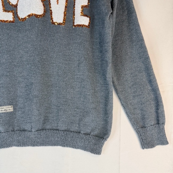 SIMPLY SOUTHERN Women’s Size L Sweater Crewneck Graphic Love Paw Print Bling - Picture 3 of 16